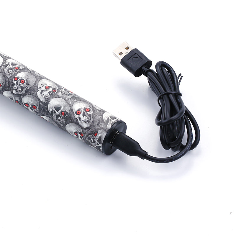 Mini Hair Clipper Rechargeable Waterproof Red Skull Design Cordless for All Users