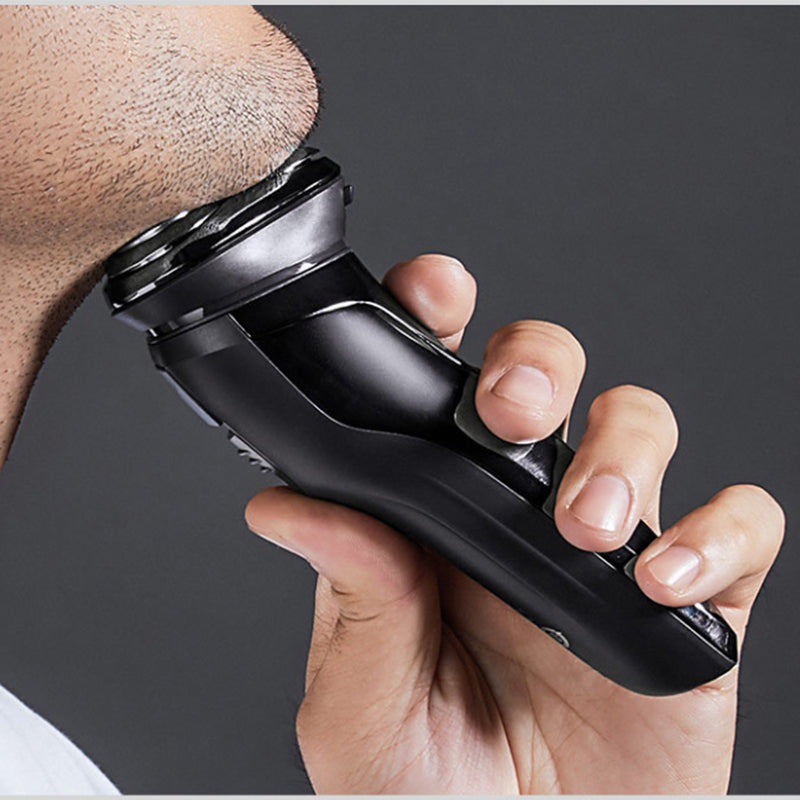 Three Head Shaver 3D Floating Double Ring Mesh IPX7 USB Fast Charge 60 Min Use