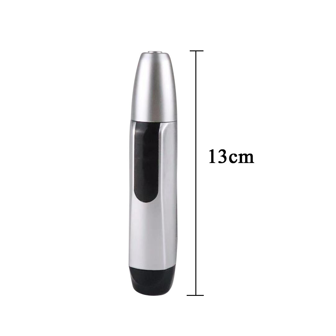 Nose Hair Trimmer Electric - Stainless Steel Cutter Head Battery Powered Silver