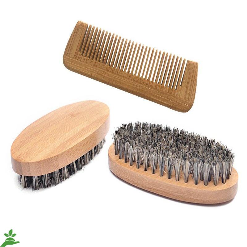 Natural Boar Beard Brush Bristles Tames Styles Removes Dandruff Suitable for All Beard Types