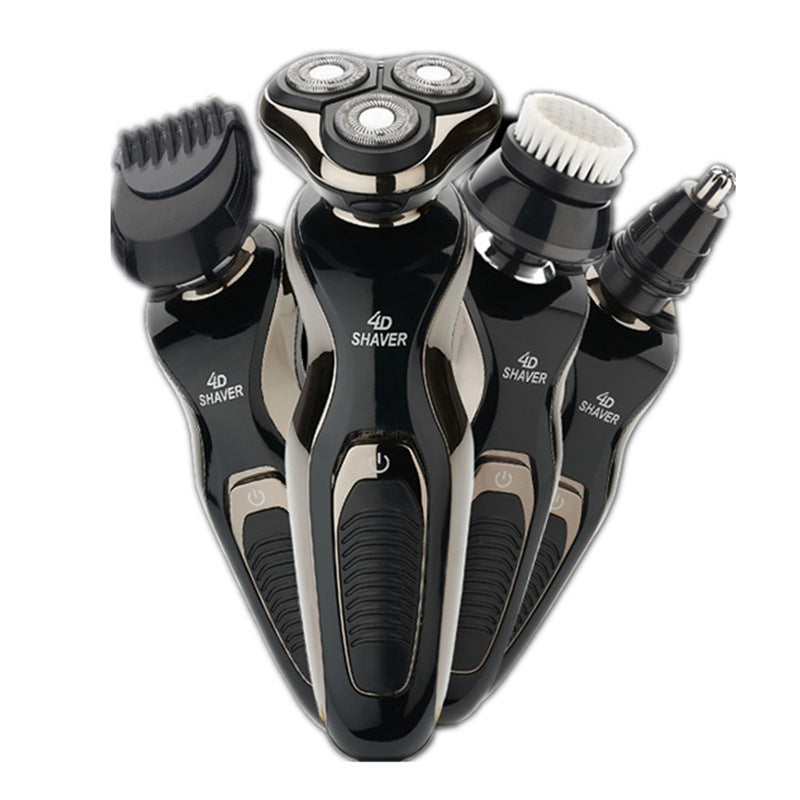 Professional 4D Electric Shaver - Rechargeable 3-Head Rotary Men's Razor