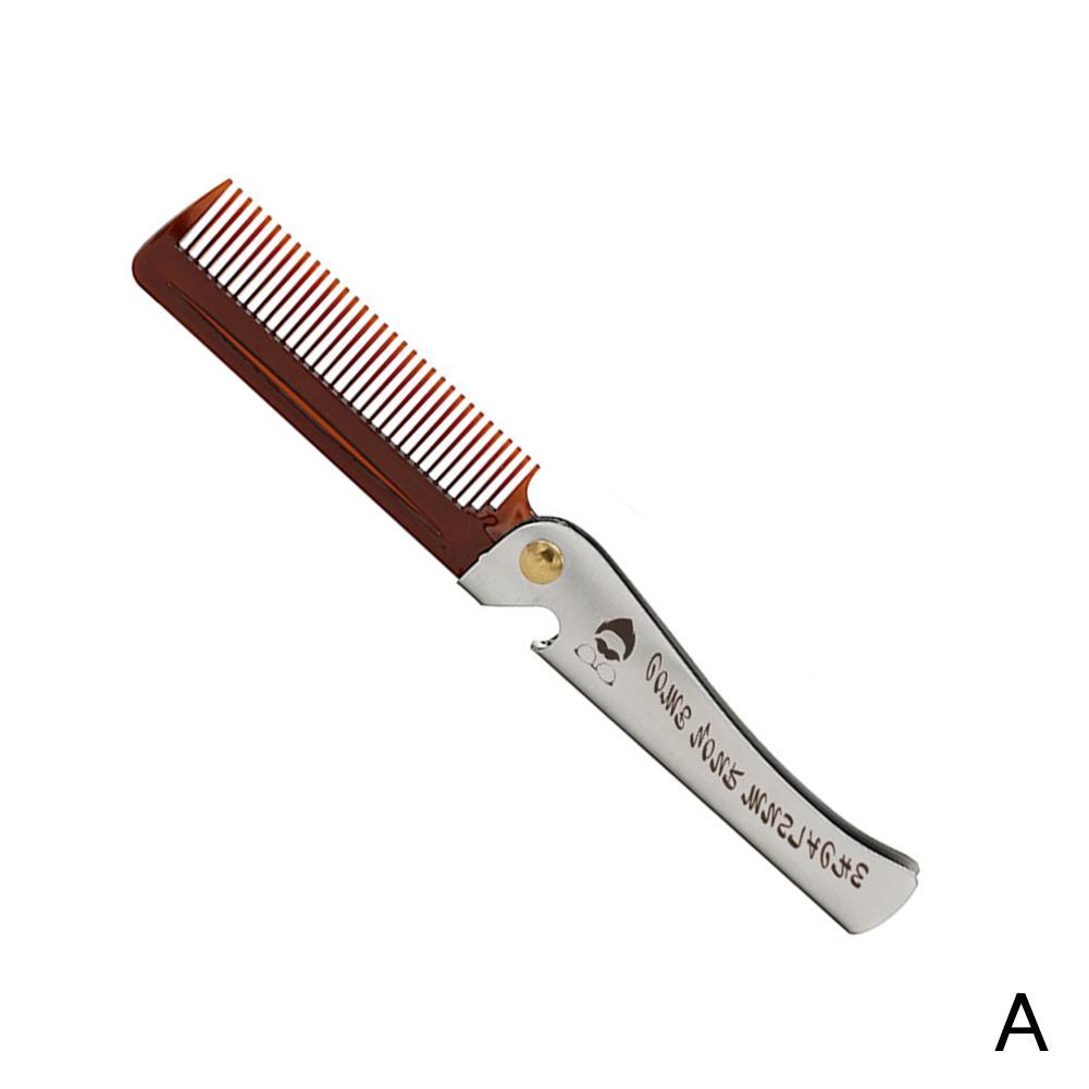 Folding Stainless Steel Comb - Portable Metal Hair Comb Travel Size