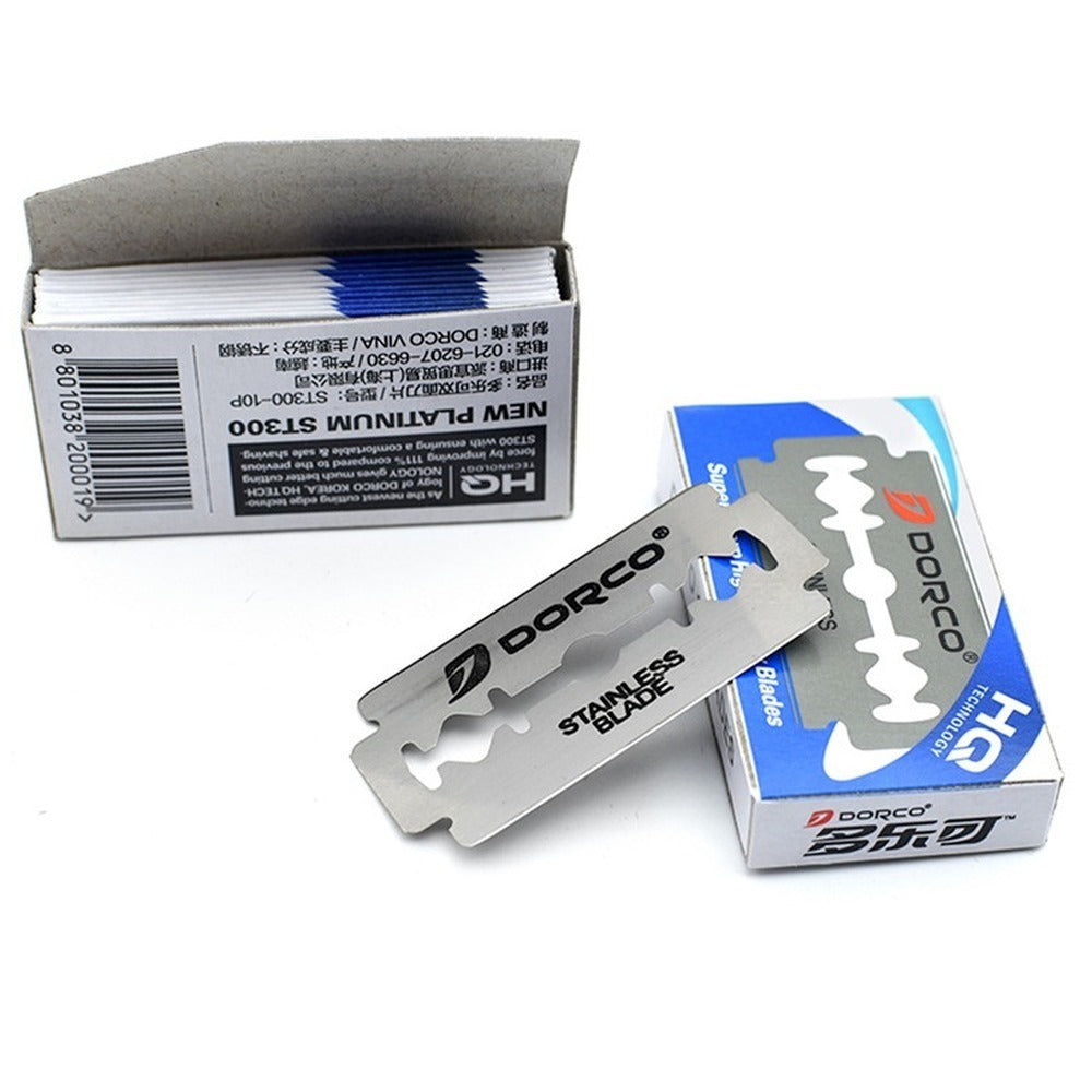 Mens Beard Razor Blades Stainless Steel Double Edge Sharp Durable Rust Proof 10 Pack Multi Purpose Grooming Blades