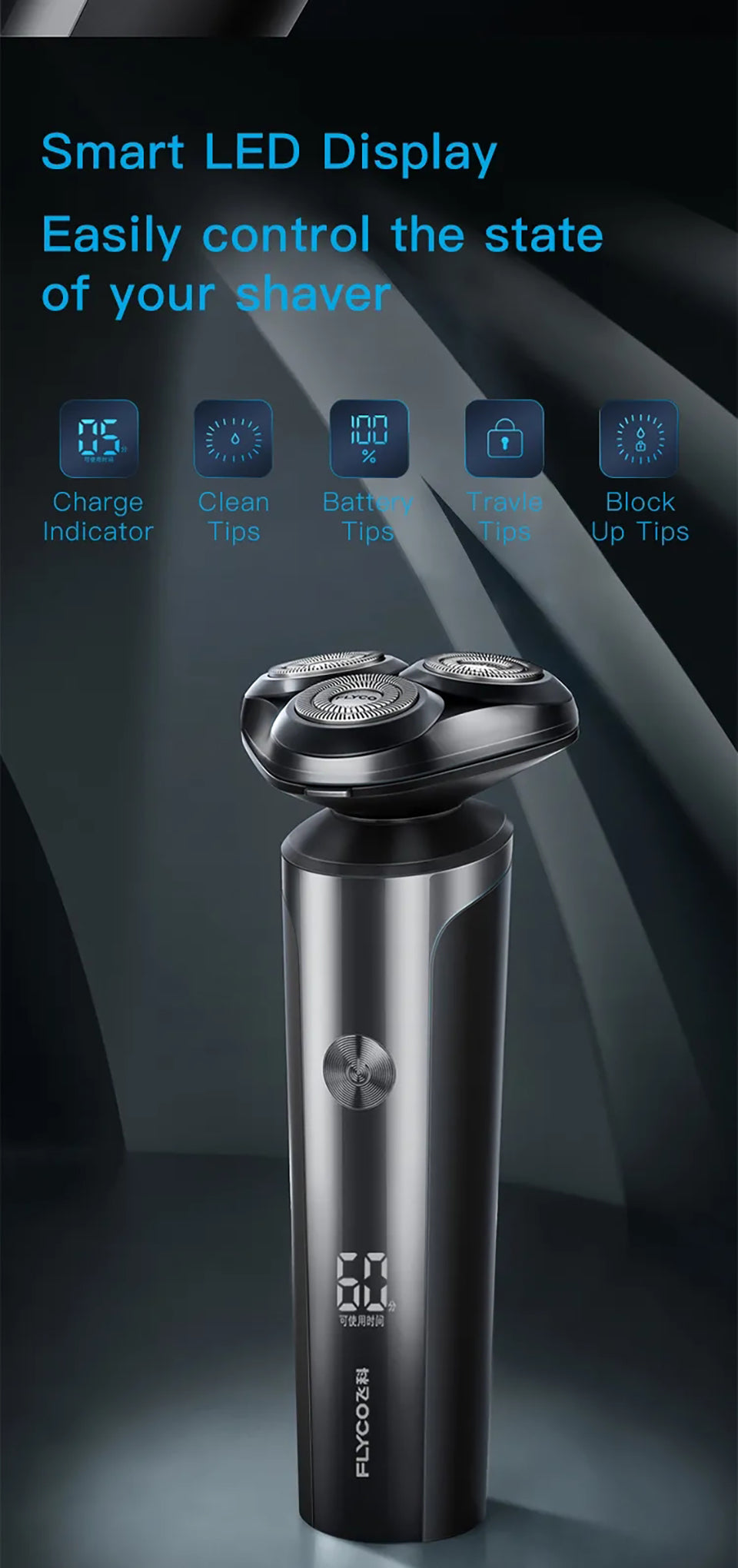 Electric Rechargeable Shaver, Full-Body Washable, Floating Razor