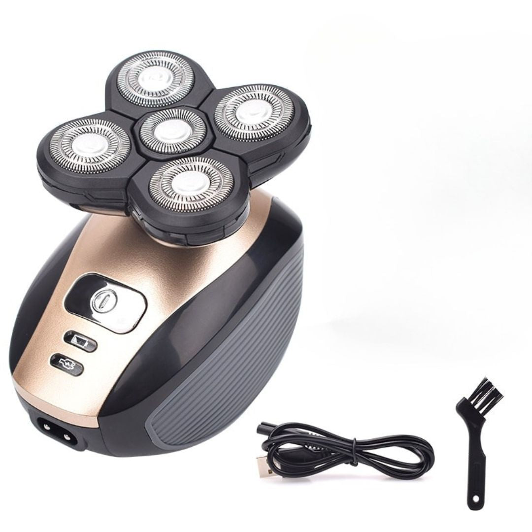 5 In 1 Men Rechargeable 4D Bald Head Electric Shaver 5 Floating Heads