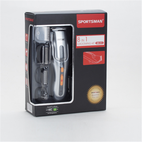 Electric Hair Clipper Rechargeable 3W Low Noise Adjustable Blade Silver Hypoallergenic Washable Cutter Head