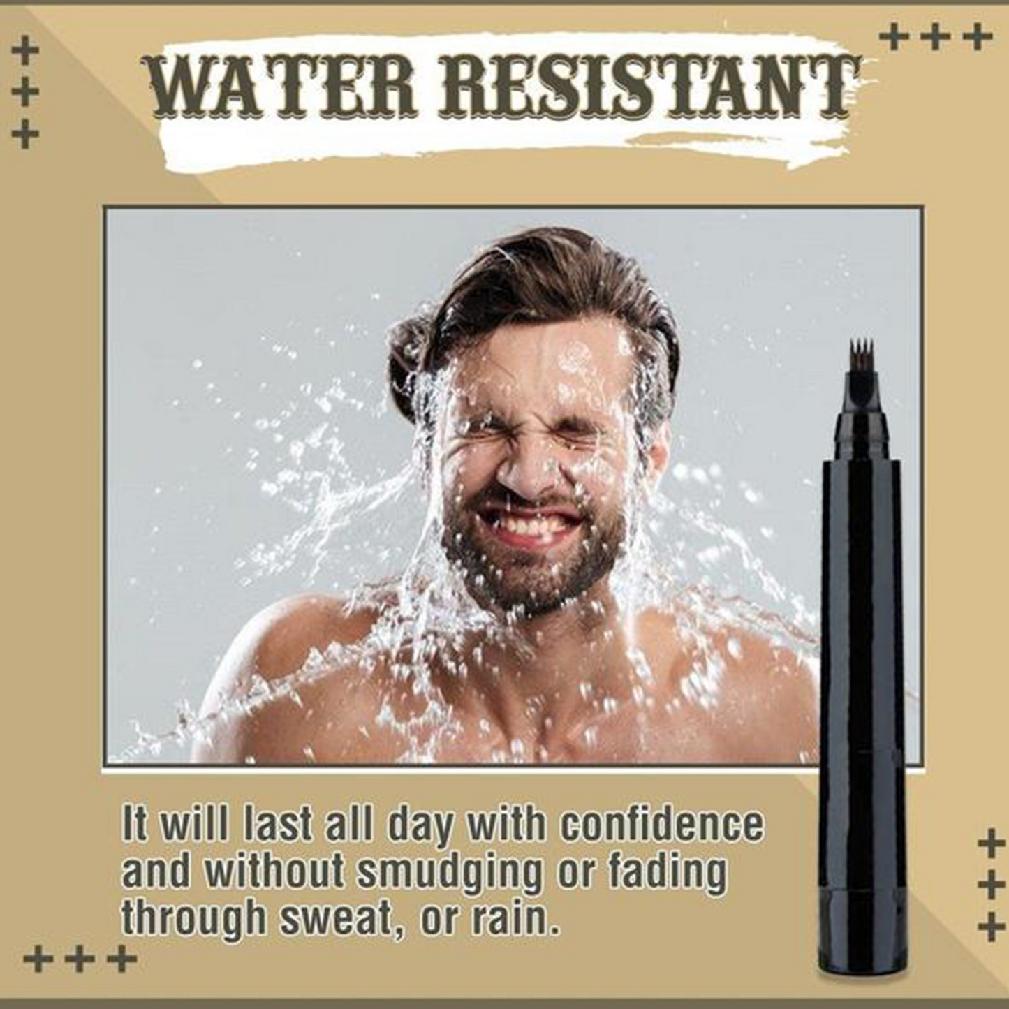 Best Seller Waterproof Black Beard Pen Beard Filler Pencil And Brush