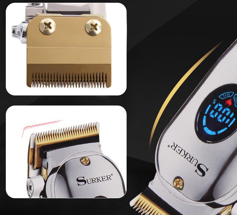 Electric Hair Clipper Rechargeable 120 Min Use 2.5h Fast Charge 1800mAh Powerful Motor Worldwide Voltage