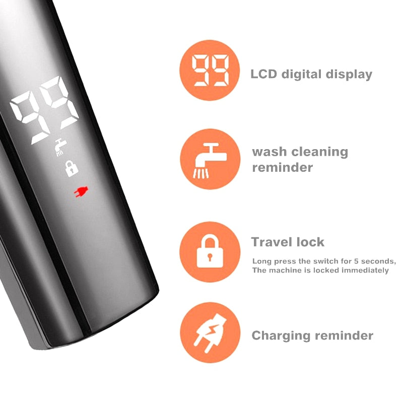 Original Kemei Digital Display All In One Hair Trimmer For Men