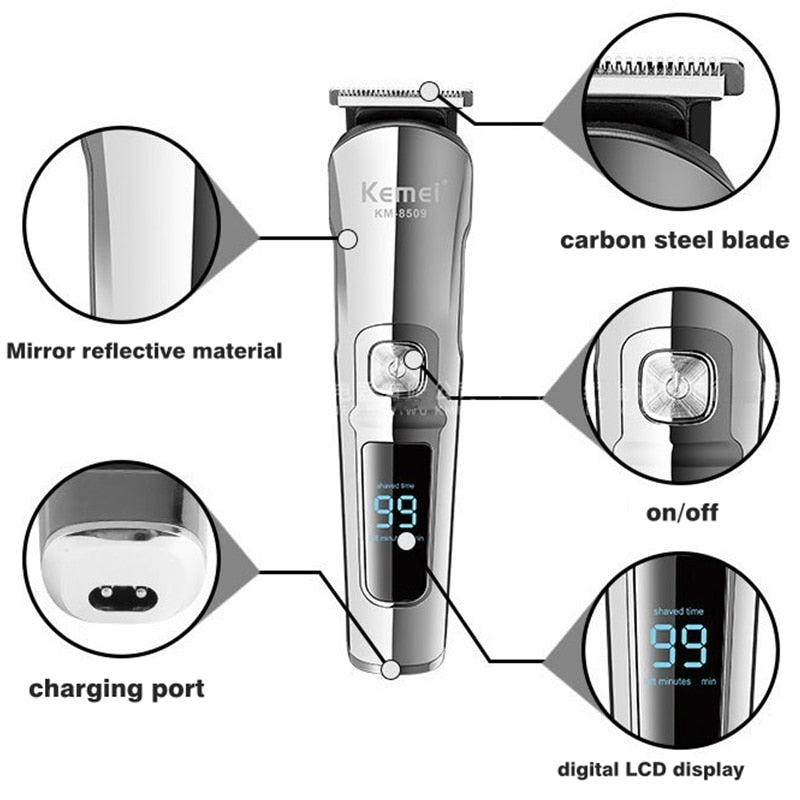 Original Kemei Waterproof All In One Hair Trimmer Beard Body Hair Clipper