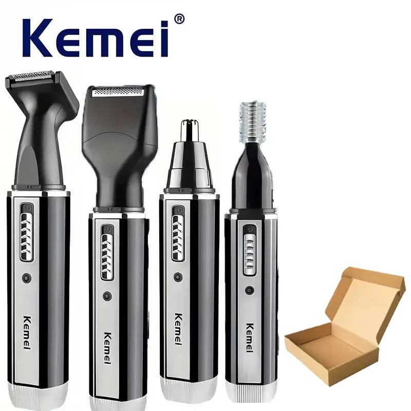 KM-6630 4-in-1 Professional Electric Nose & Ear Hair Trimmer