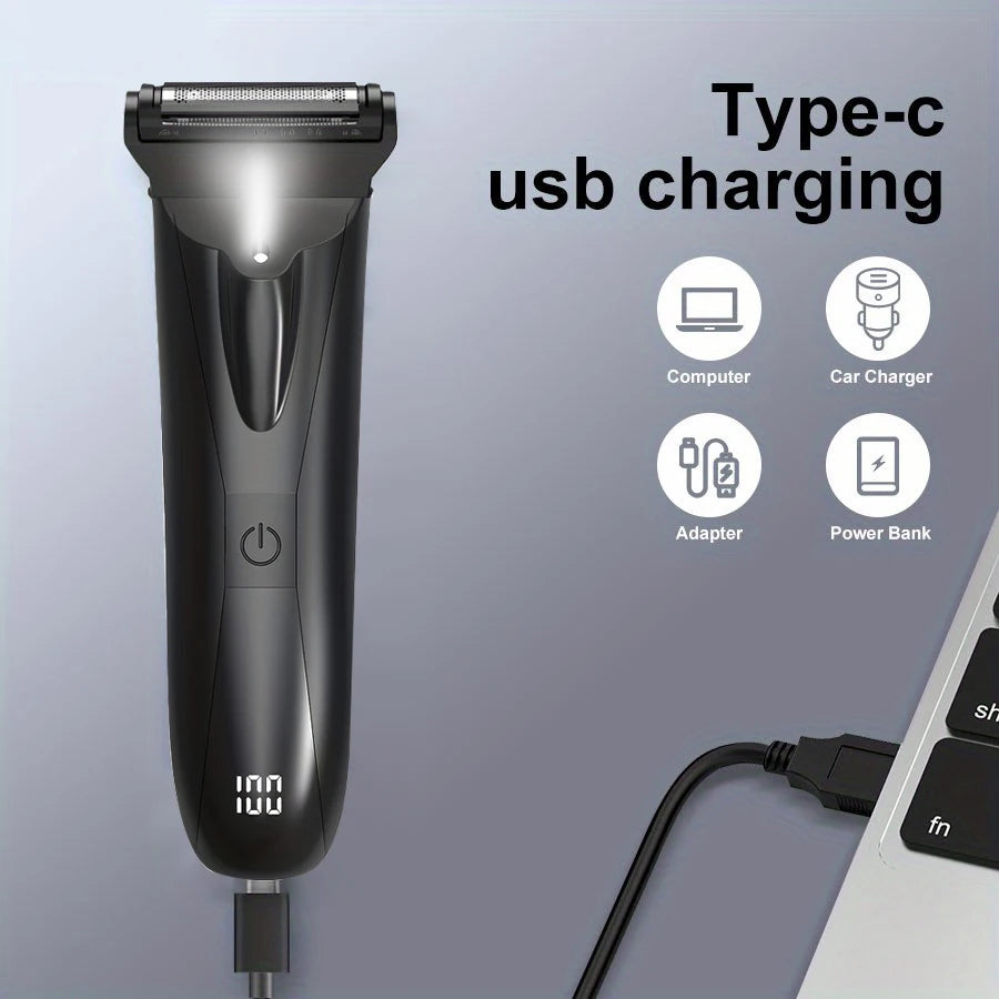 Men's 2-in-1 Body Hair Trimmer & Shaver Dual-Head Grooming