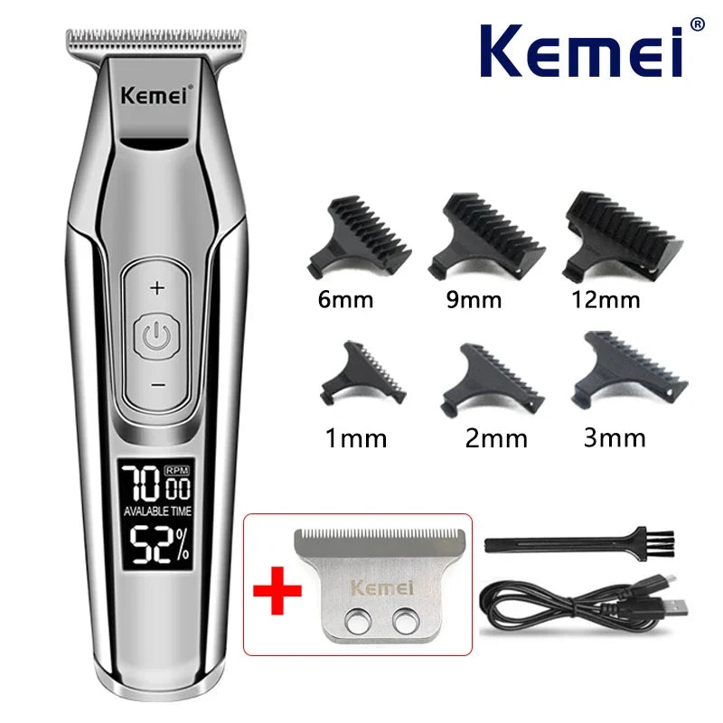 Kemei KM-5027 Professional Hair Clipper for Men LCD Display