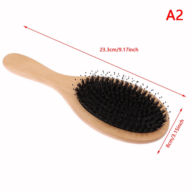 Boar Bristle Hair Brush Wood Bamboo Hair Brush