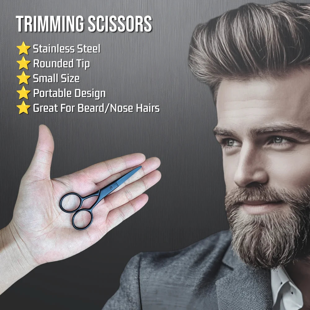 Beard Kit - Retro Beard Brush & Dark Wooden Comb