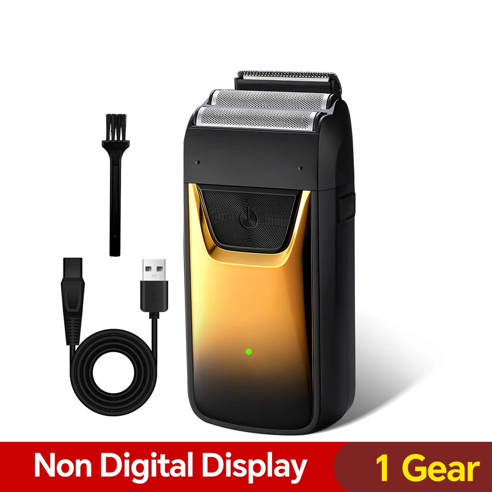 USB men's electric portable shaver with built-in back blade