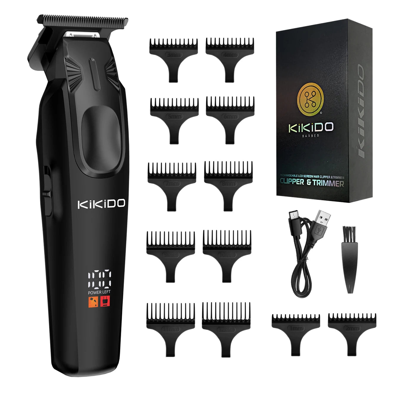 KIKIDO Barber Cordless Hair Trimmer 7200 RPM Carving Clipper