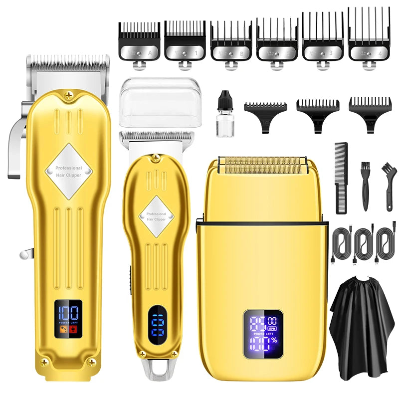 RESUXI 973 3 in 1 Professional Electric Hair Clipper and Shaver Set