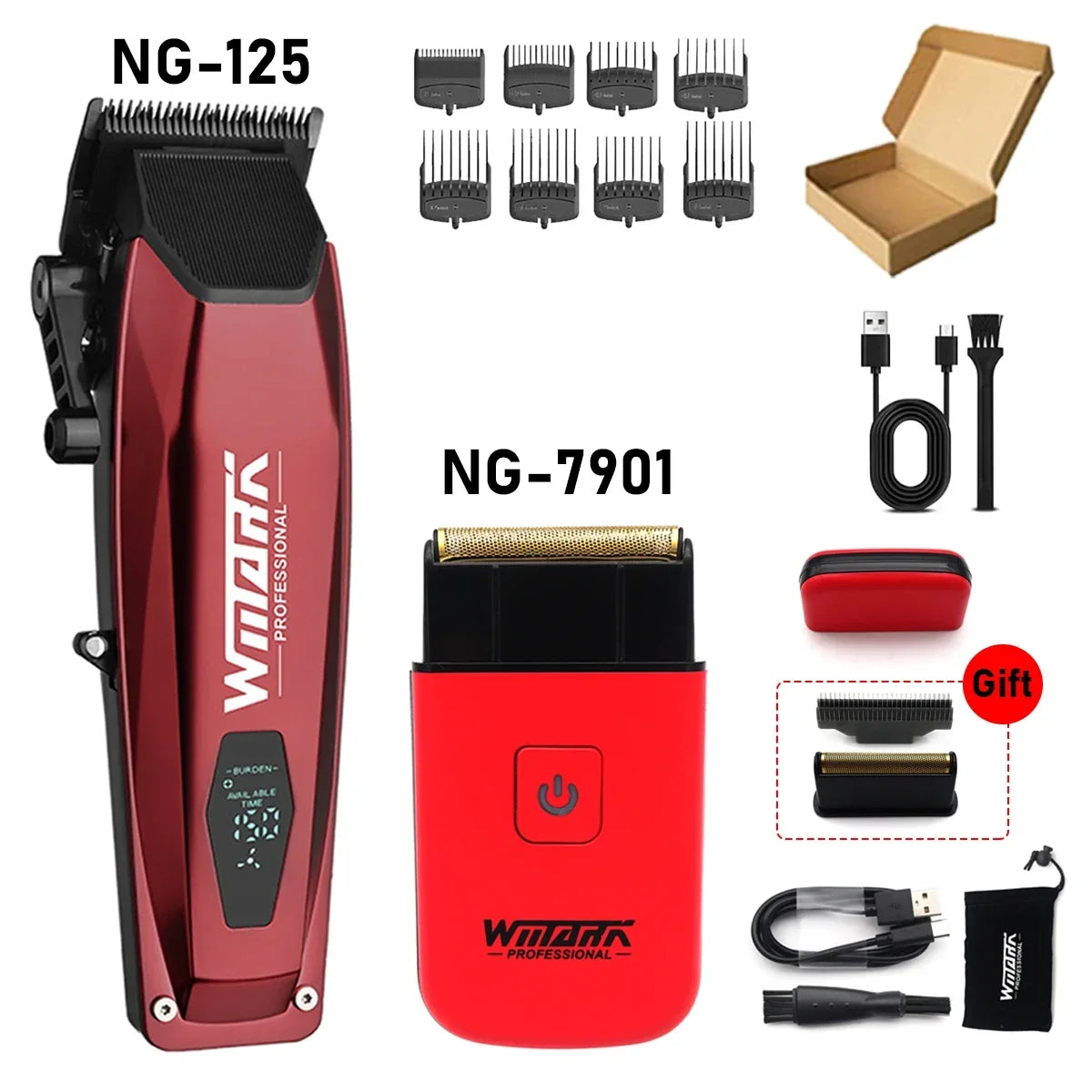 WMARK NG-125 7901 Professional Hair Clipper Kit for Men