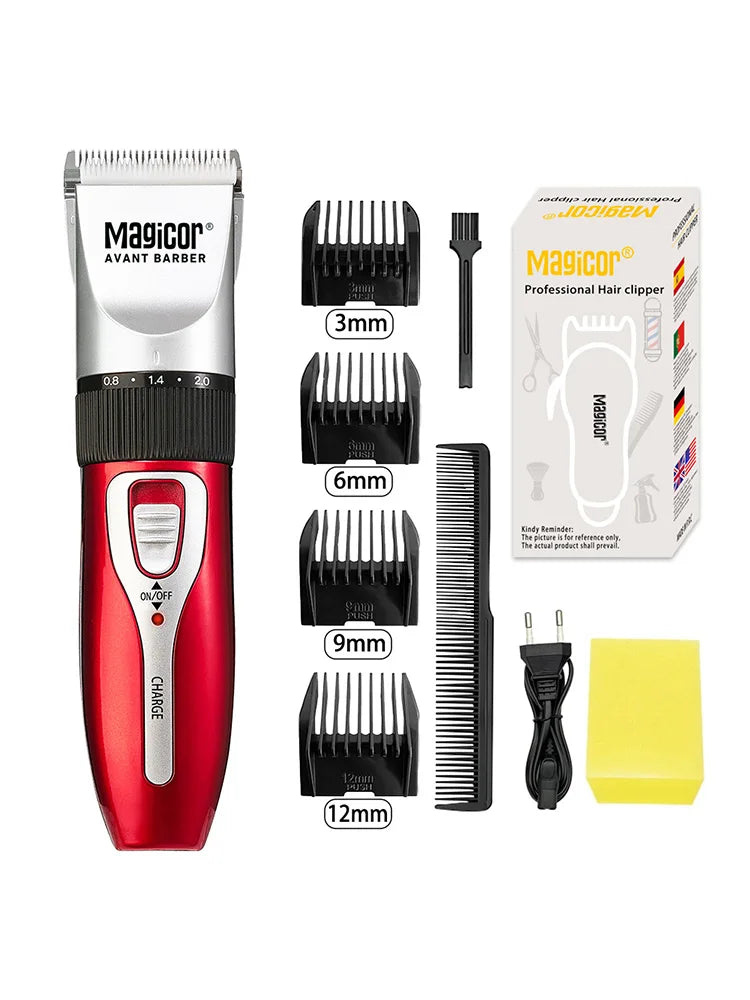 MAGICOR Professional Hair Clipper Red Hair Trimmer Hair Cutting