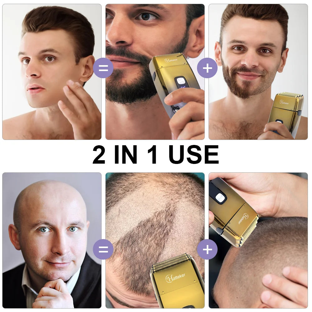 Cordless Hair Shaving Razors for Man Waterproof Beard Trimmer