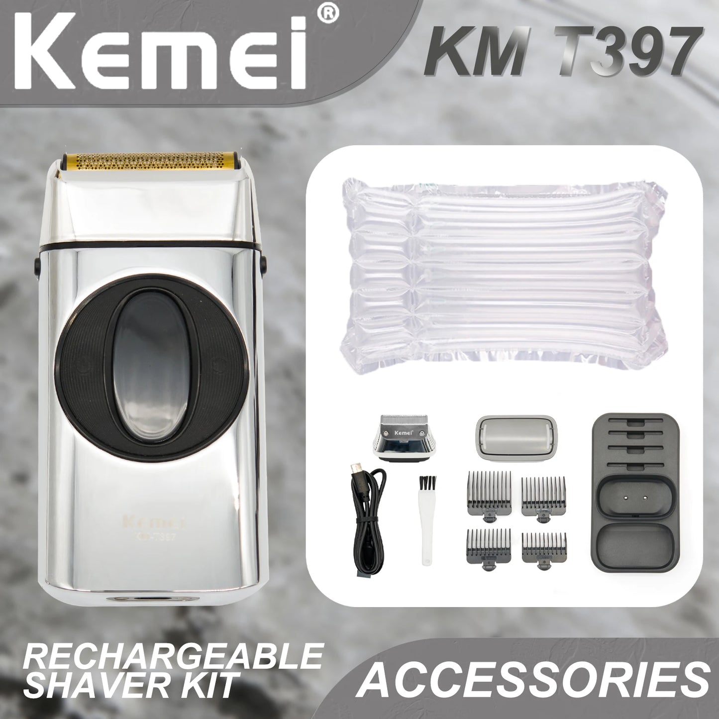 Kemei Beard Trimmer Professional IPX7 2 IN 1 KM-397