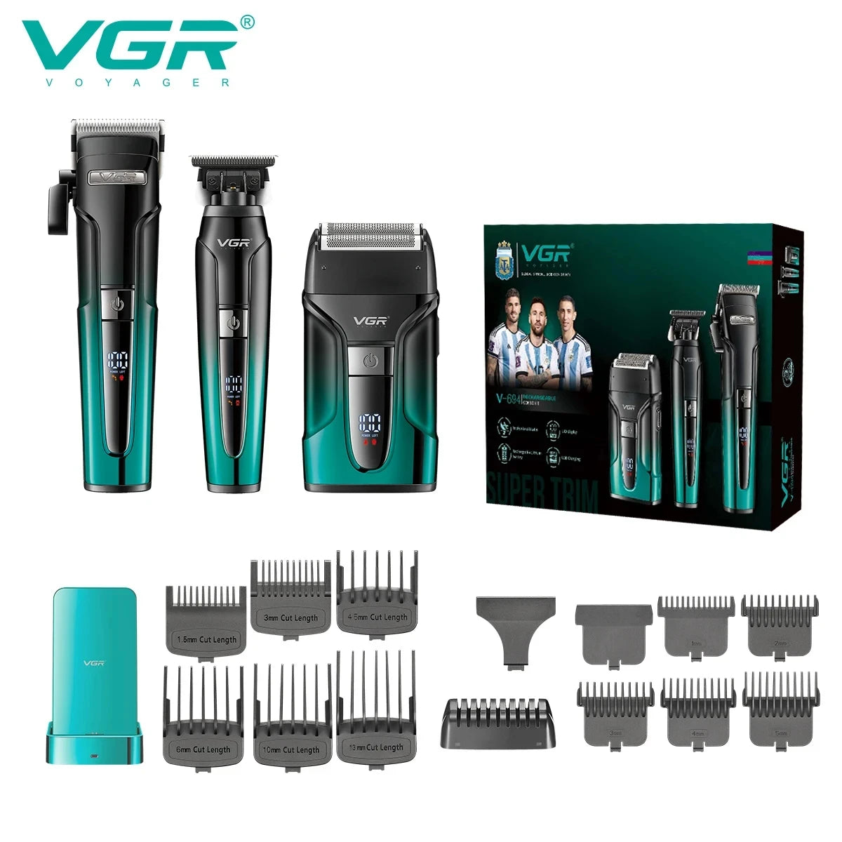 VGR V-694 3-in-1 Hair Trimming Set Professional High end Hair Clipper