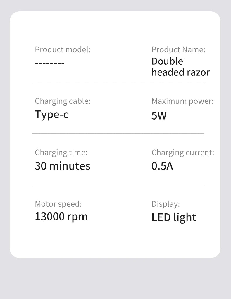 Mini electric shaver compact and fast charging