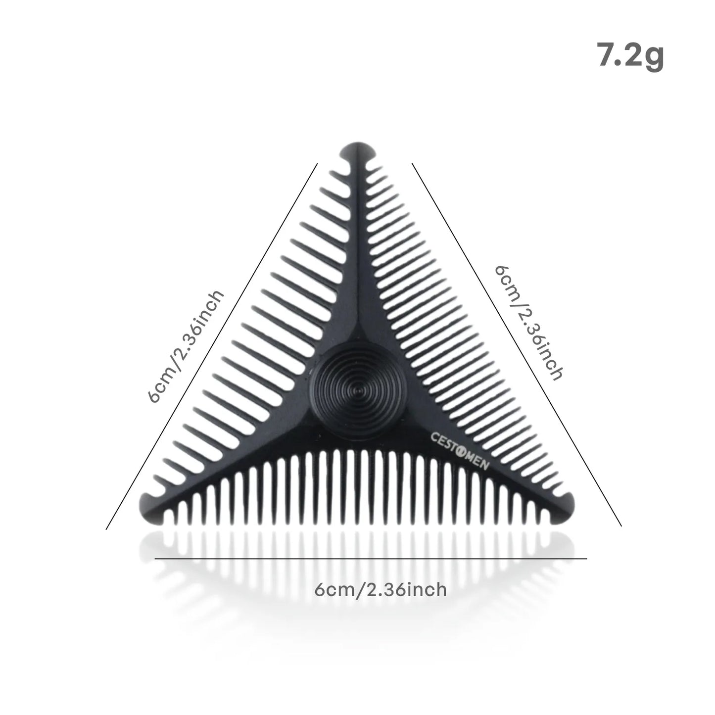 1Pc New Mini Triangular Fidget Rotate Combs Wide Fine Tooth
