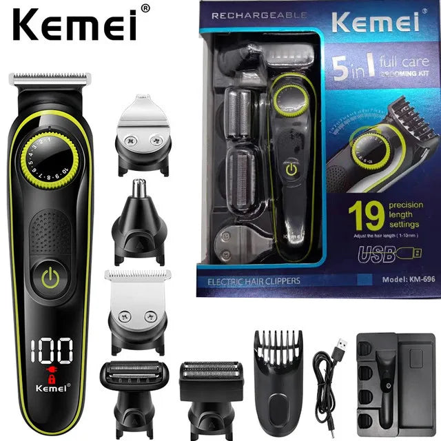 Kemei Electric Hair Clipper Beauty kit for Men Electric shaver beard trimmer