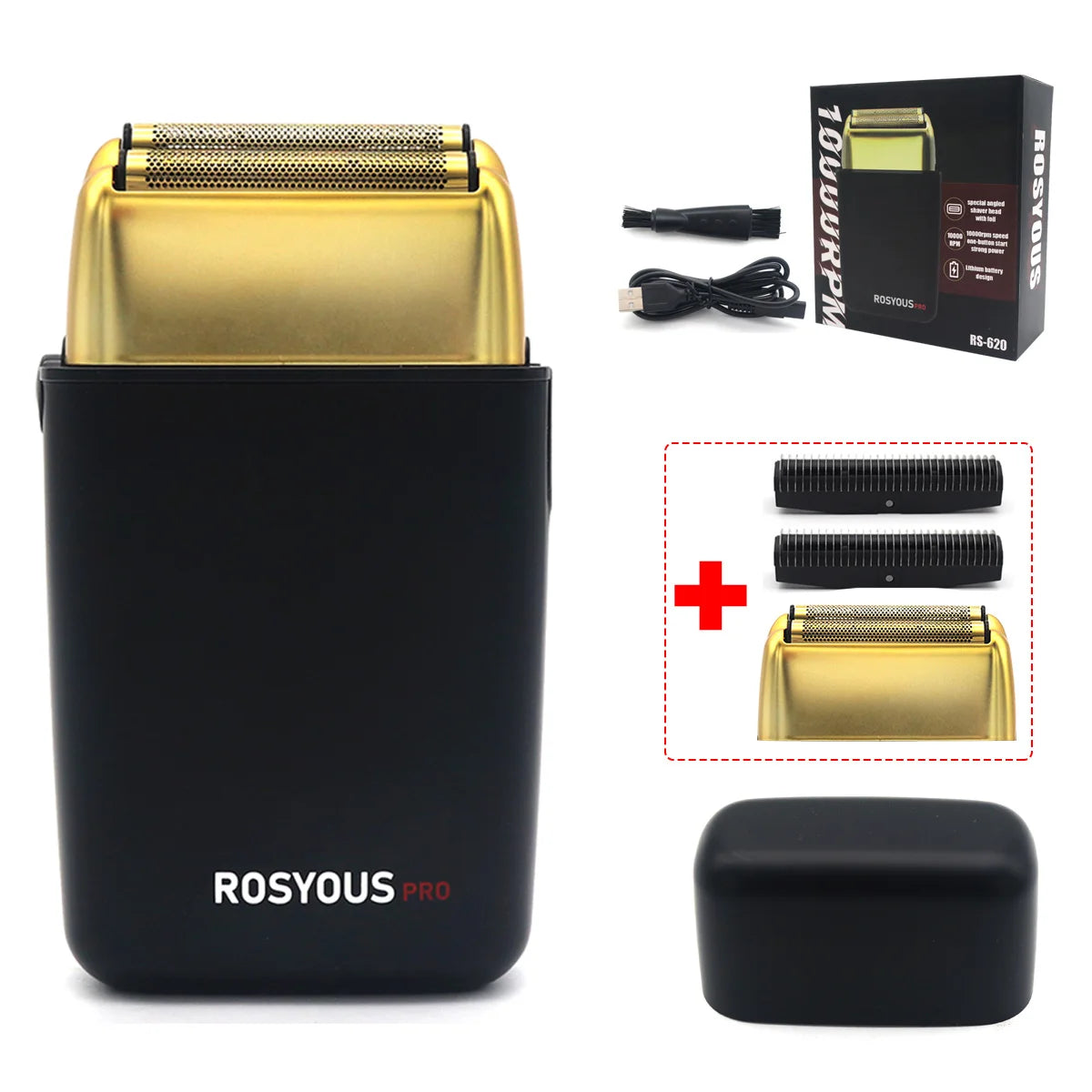 Double Foil Shaver RS-620 Professional Men's Electric Beard Trimmer