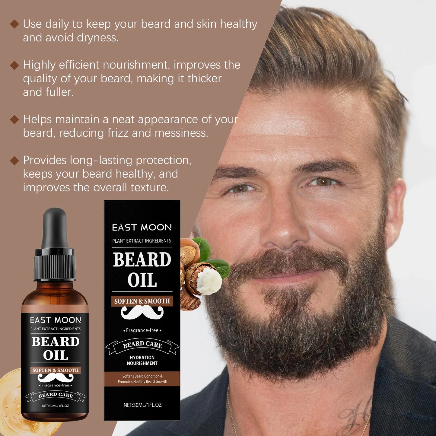 East Moon Beard Growth Care Oil Control Deep Moisturize