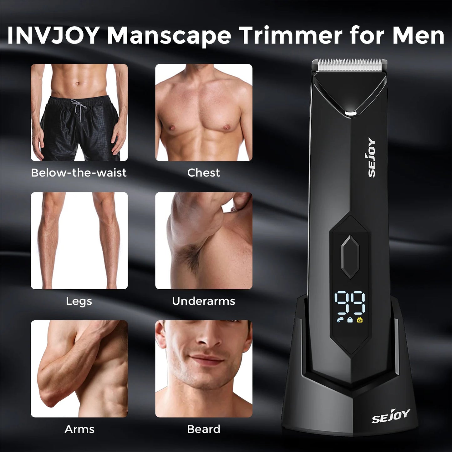 Body Hair Trimmer for Men Hair Trimmer with LED Light IPX7