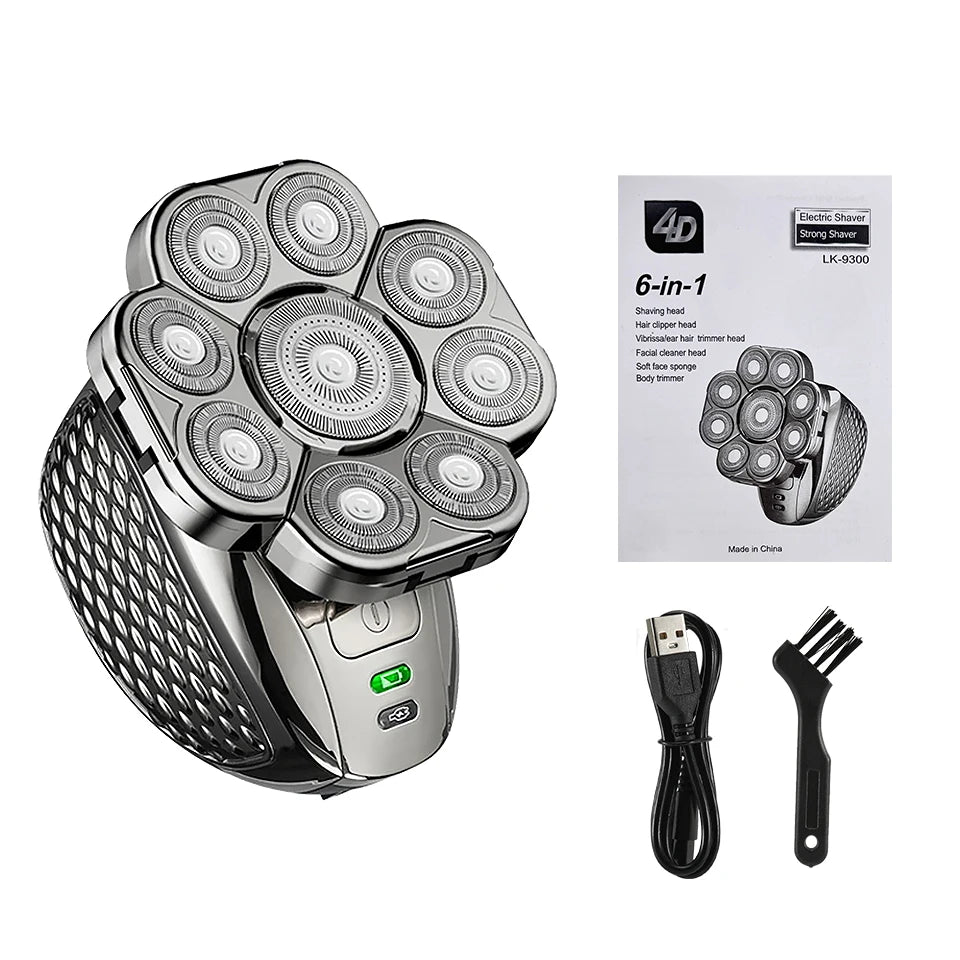 Men Grooming Kit 9 Cutter Floating Head Electric Razor Shavers