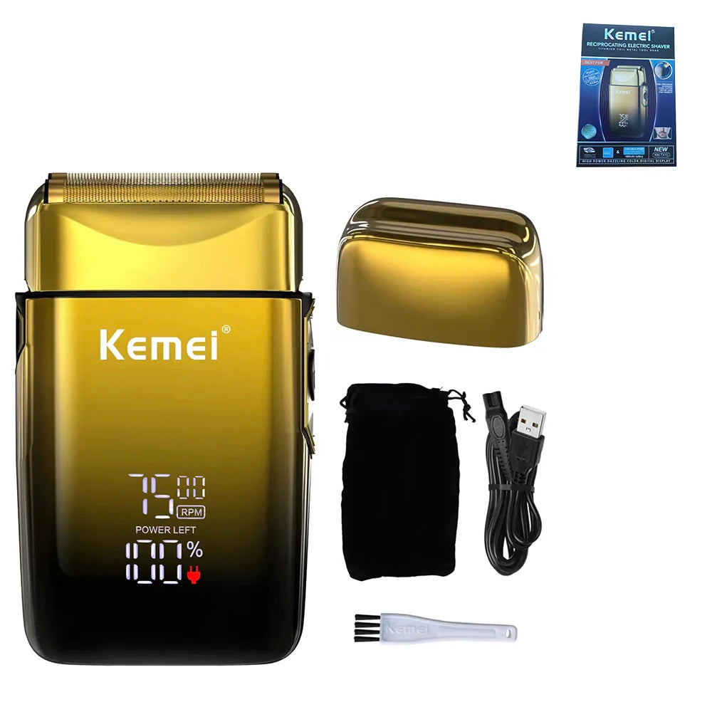 Kemei Electric Bald Head Razors Barber Foil Shavers LCD Display