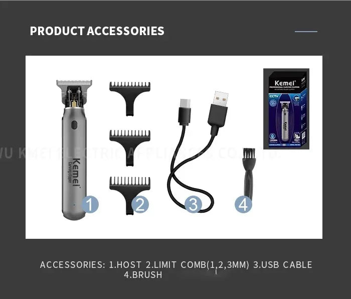 Kemei Hair Liners Clippers Men Beard Trimmer T-Blade