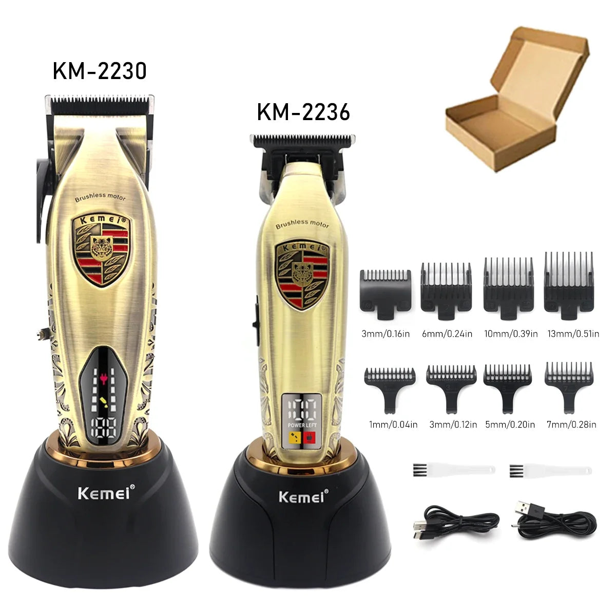 KM2230 2236 Professional Full Metal Electric Cordless Clipper Set