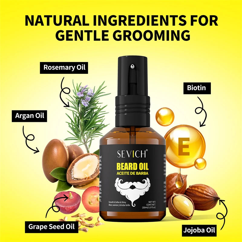 SEVICH Natural Beard Growth Oil Beard Roots Growth
