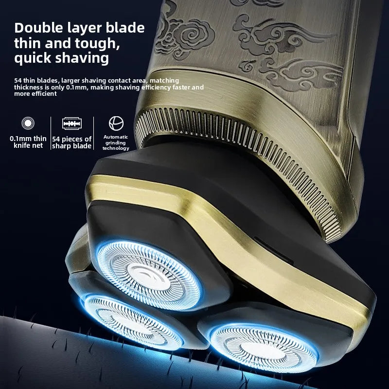 Men's Electric Shaver Professional Shaver with 3-Blade Trimmer