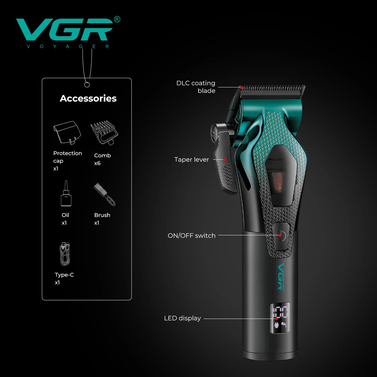 VGR high-end customized electric hair clipper V-271