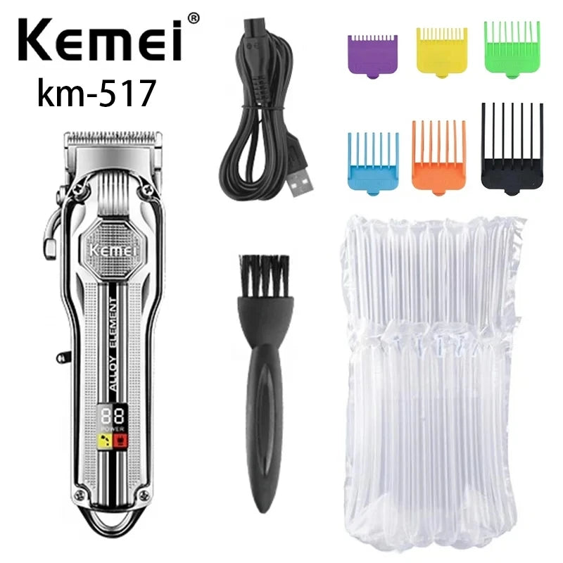 KM-517 USB Digital Display Hair Trimmer Professional Clipper