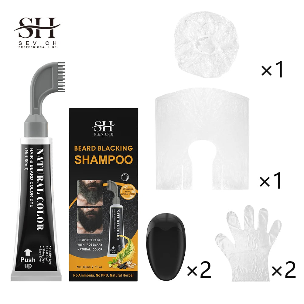 80ml Hair Dye Cream Black Beard Dye Cream For Men