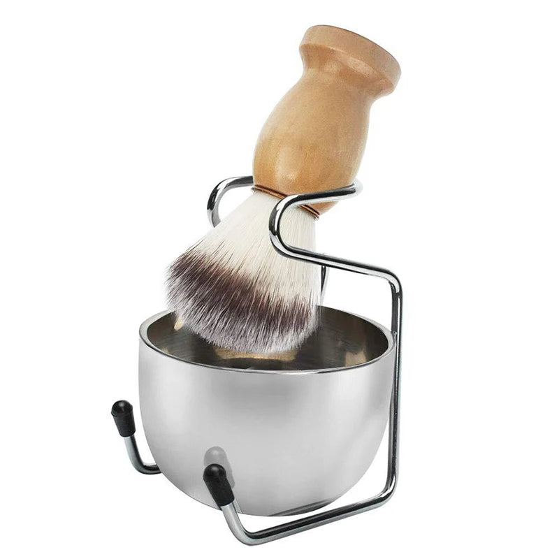 Mens Shaving Brush And Bowl Set 3-in-1 Shaving Brush Kit