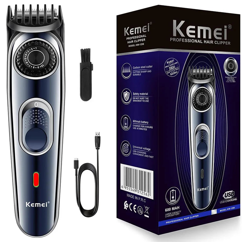 Kemei Cordless Adjustable 1-10mm Hair Trimmer For Men