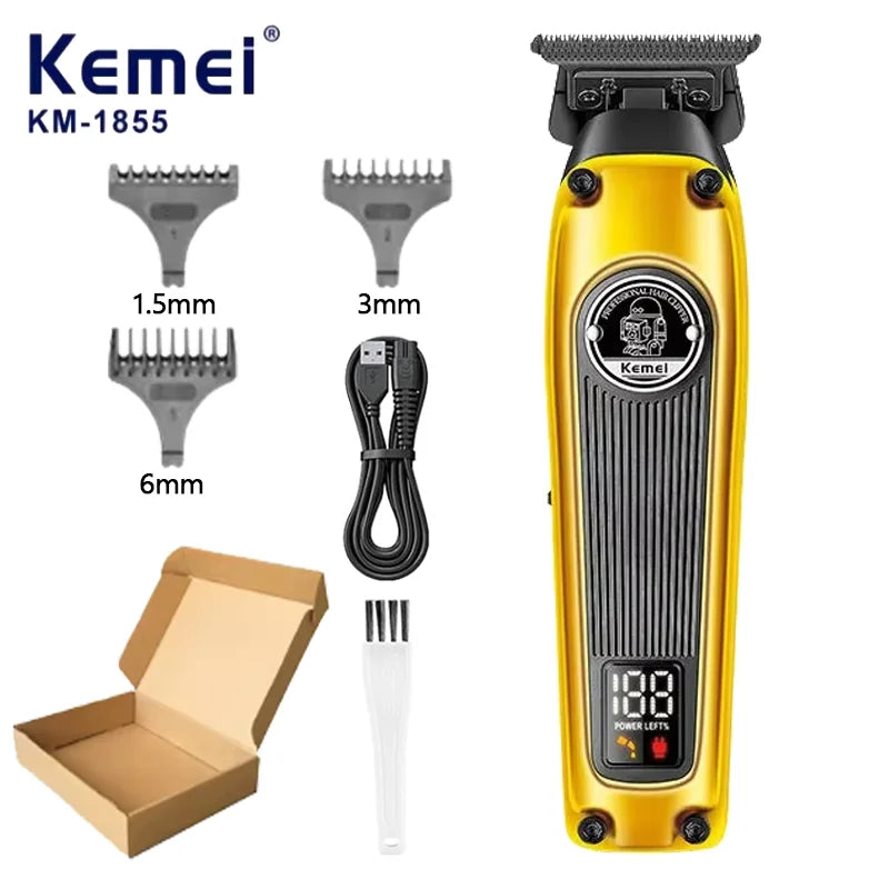 Kemei Multi-Purpose Haircut LCD Display km-1855 Hair Clippers