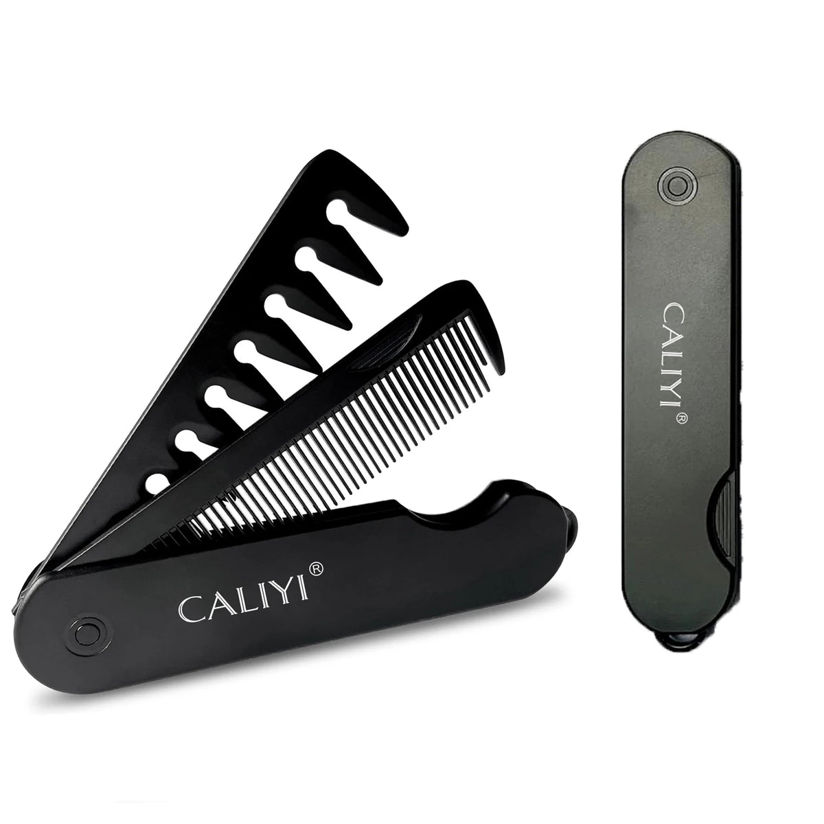 2 in 1 Folding Hair Comb for Men, Pocket Comb Mustache