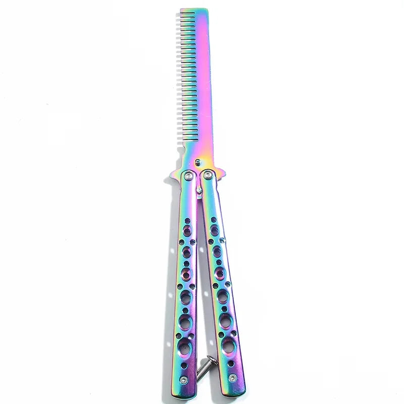 Titanium coating training set stainless steel butterfly comb
