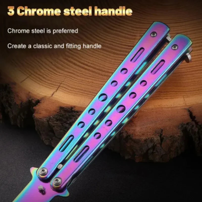 Hair styling tools foldable comb stainless steel butterfly knife comb