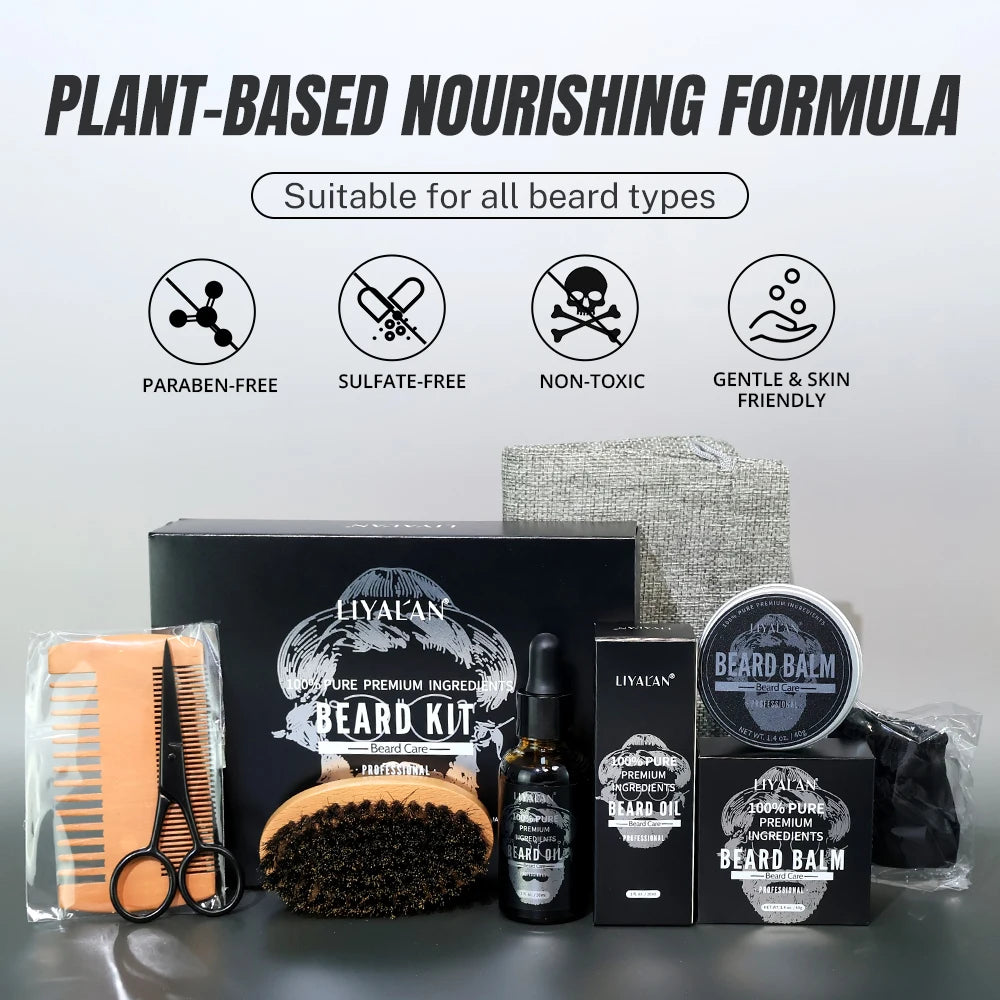Men Beard Kit Beard Promote Enhancer Mustache Grooming