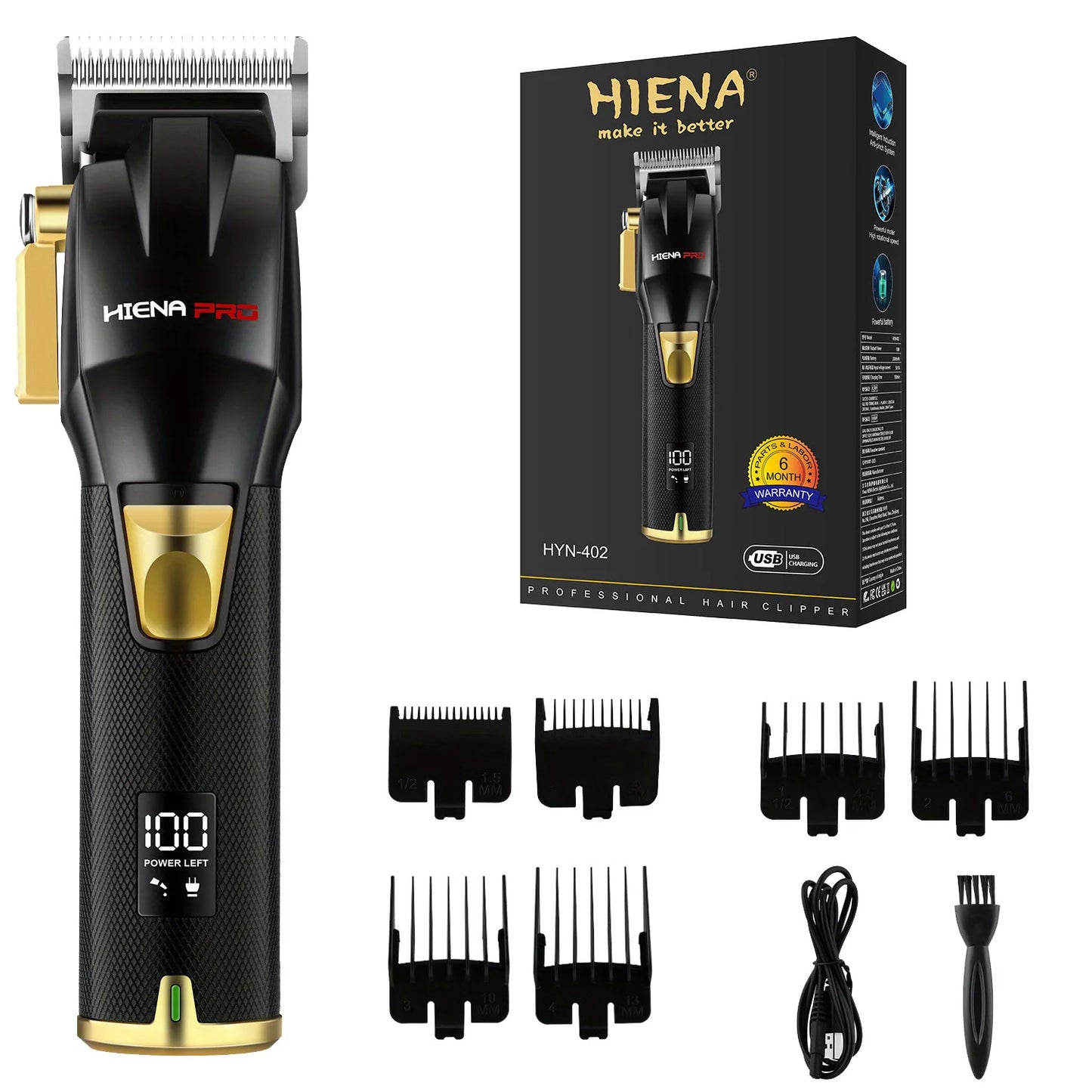 HIENA Pro Hair Clipper set for men 1.5-13mm limit guide Comb